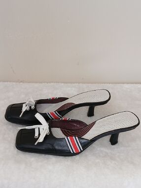 Vintage Nine West Leather Sneaker Mules Size 8